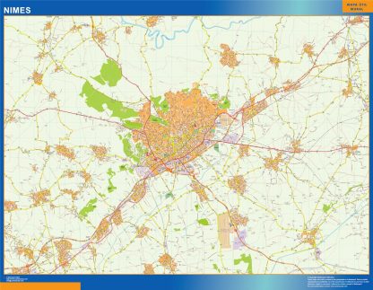 wandkaarten Nimes Frankrijk