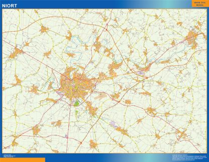 wandkaarten Niort Frankrijk