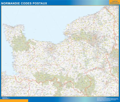 wandkaarten Normandie zip codes