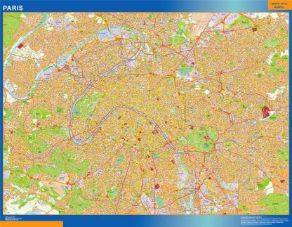 wandkaarten Paris Frankrijk