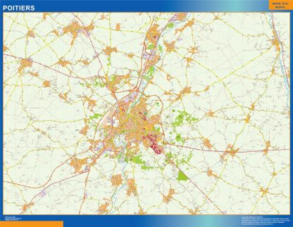wandkaarten Poitiers Frankrijk