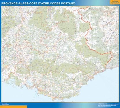 wandkaarten Provence-alpes cote azur zip codes
