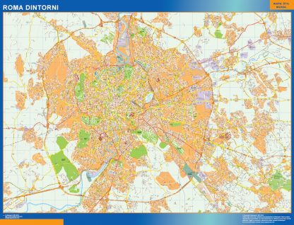 wandkaarten Roma Dintorni city Italië