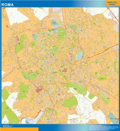 wandkaarten Roma city Italië