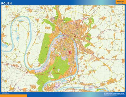 wandkaarten Rouen Frankrijk