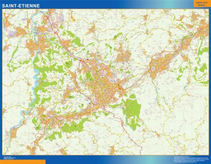 wandkaarten Saint Etienne Frankrijk