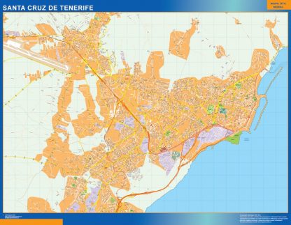 wandkaarten Santa Cruz Tenerife Spanje