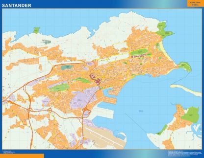 wandkaarten Santander Spanje