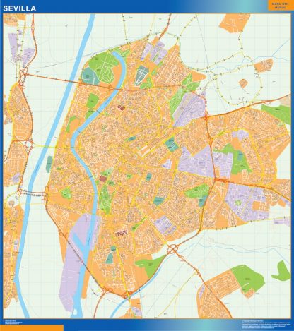 wandkaarten Sevilla Spanje