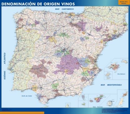 wandkaarten Spanje Wines
