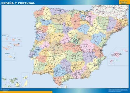 wandkaarten Spanje basic