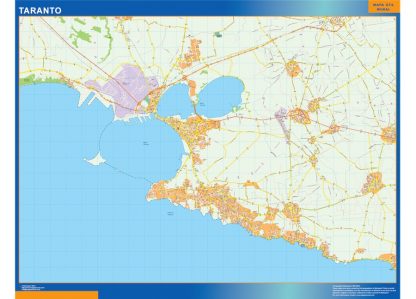 wandkaarten Taranto city Italië