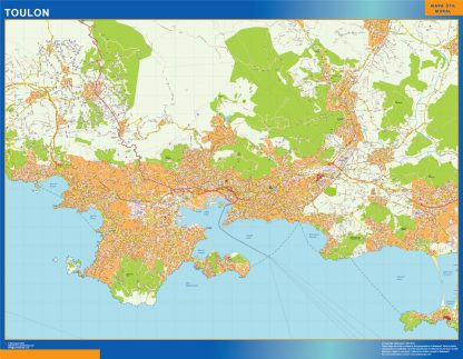 wandkaarten Toulon Frankrijk