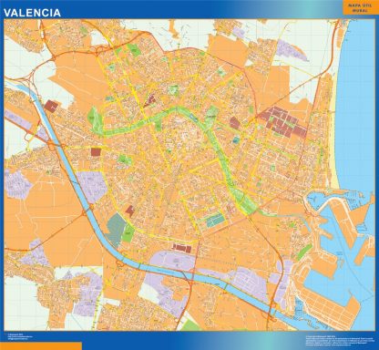 wandkaarten Valencia Spanje