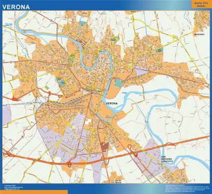 wandkaarten Verona city Italië