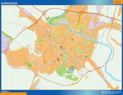 wandkaarten Zaragoza Spanje
