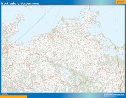 Mecklenburg-Vorpommern wandkaarten