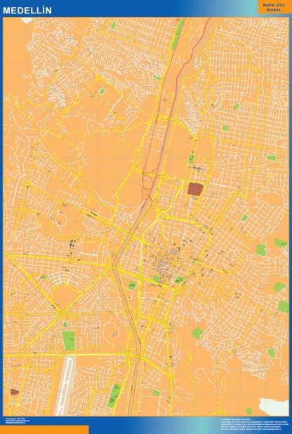 Medellin wandkaarten Colombia