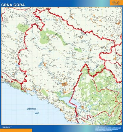 Montenegro wandkaarten