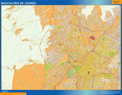 Naucalpan de Juarez wandkaarten Mexico