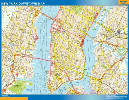 New York downtown wandkaarten