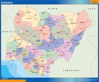 Nigeria wandkaarten