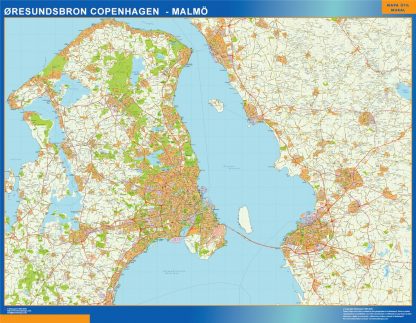 Oresundsbron wandkaarten Denemarken