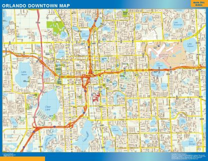 Orlando downtown wandkaarten