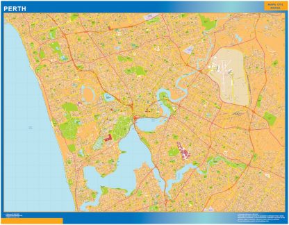 Perth gelamineerd wandkaarten