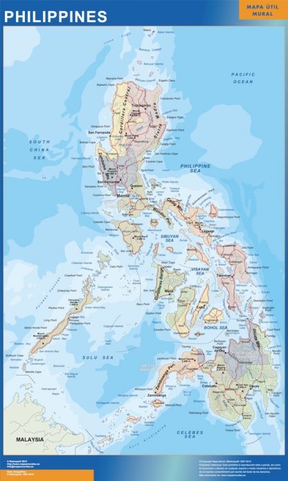 Philippines wandkaarten