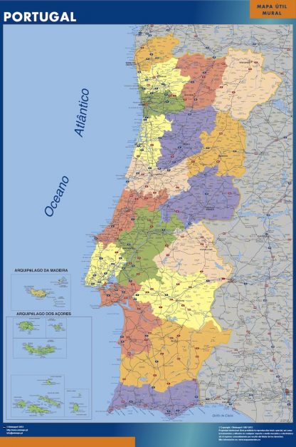 Portugal wandkaarten