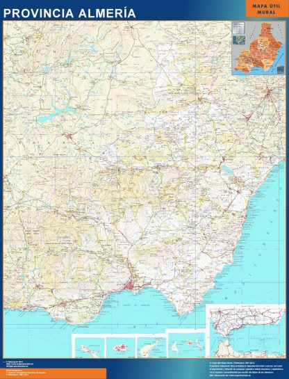 Provincie Almeria wandkaarten Spanje