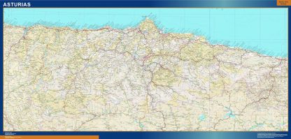 Provincie Asturias wandkaarten Spanje