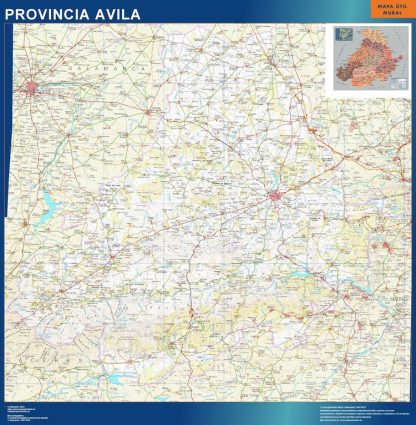Provincie Avila wandkaarten Spanje