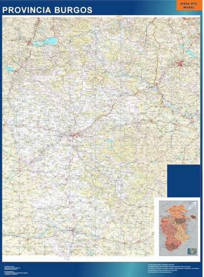Provincie Burgos wandkaarten Spanje