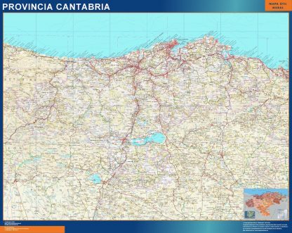 Provincie Cantabria wandkaarten Spanje