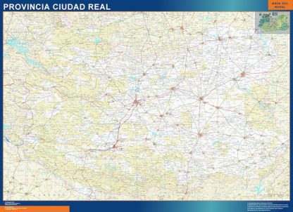 Provincie Ciudad Real wandkaarten Spanje