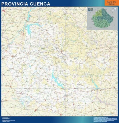 Provincie Cuenca wandkaarten Spanje
