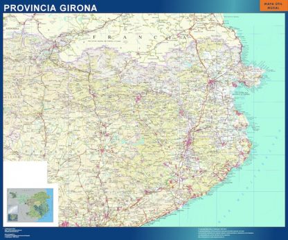 Provincie Girona wandkaarten Spanje