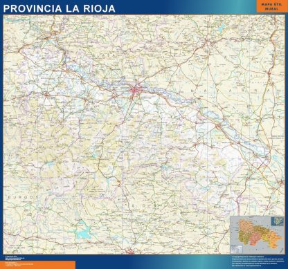 Provincie La Rioja wandkaarten Spanje