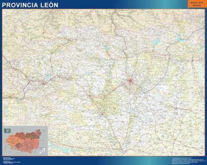 Provincie Leon wandkaarten Spanje