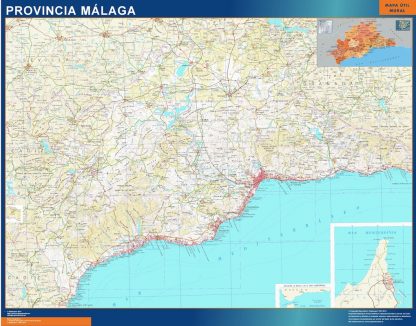 Provincie Malaga wandkaarten Spanje