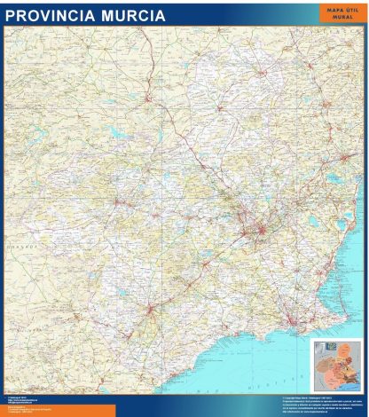 Provincie Murcia wandkaarten Spanje