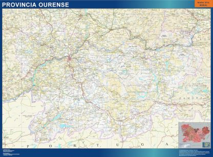 Provincie Ourense wandkaarten Spanje