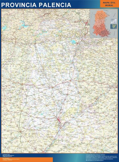 Provincie Palencia wandkaarten Spanje