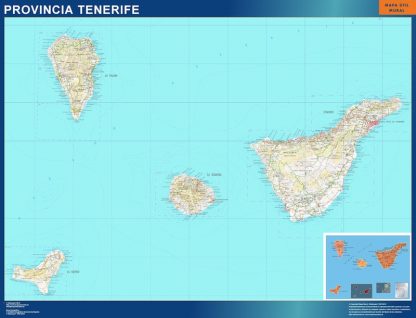 Provincie Tenerife wandkaarten Spanje