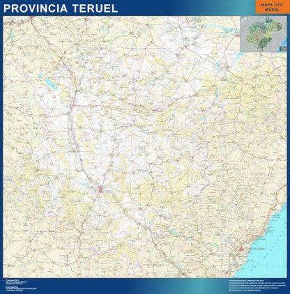 Provincie Teruel wandkaarten Spanje