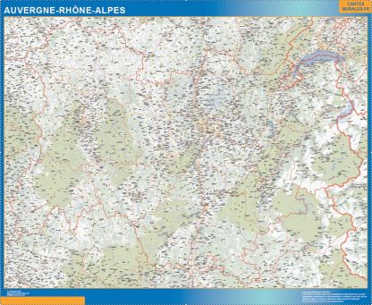 Regio Auvergne-Rhone-Alpes wandkaarten