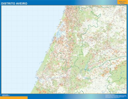 Regio Aveiro wandkaarten Portugal