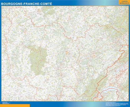Regio Bourgogne Franche Comte wandkaarten